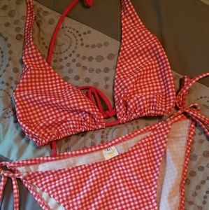 Reb Pin Up Retro Gingham Check Bikini NWOT